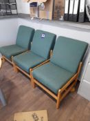 3 x Upholstered reception chairs