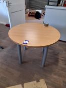 Oak effect circular meeting room table