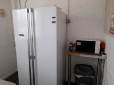 American style double door fridge/freezer, with microwave