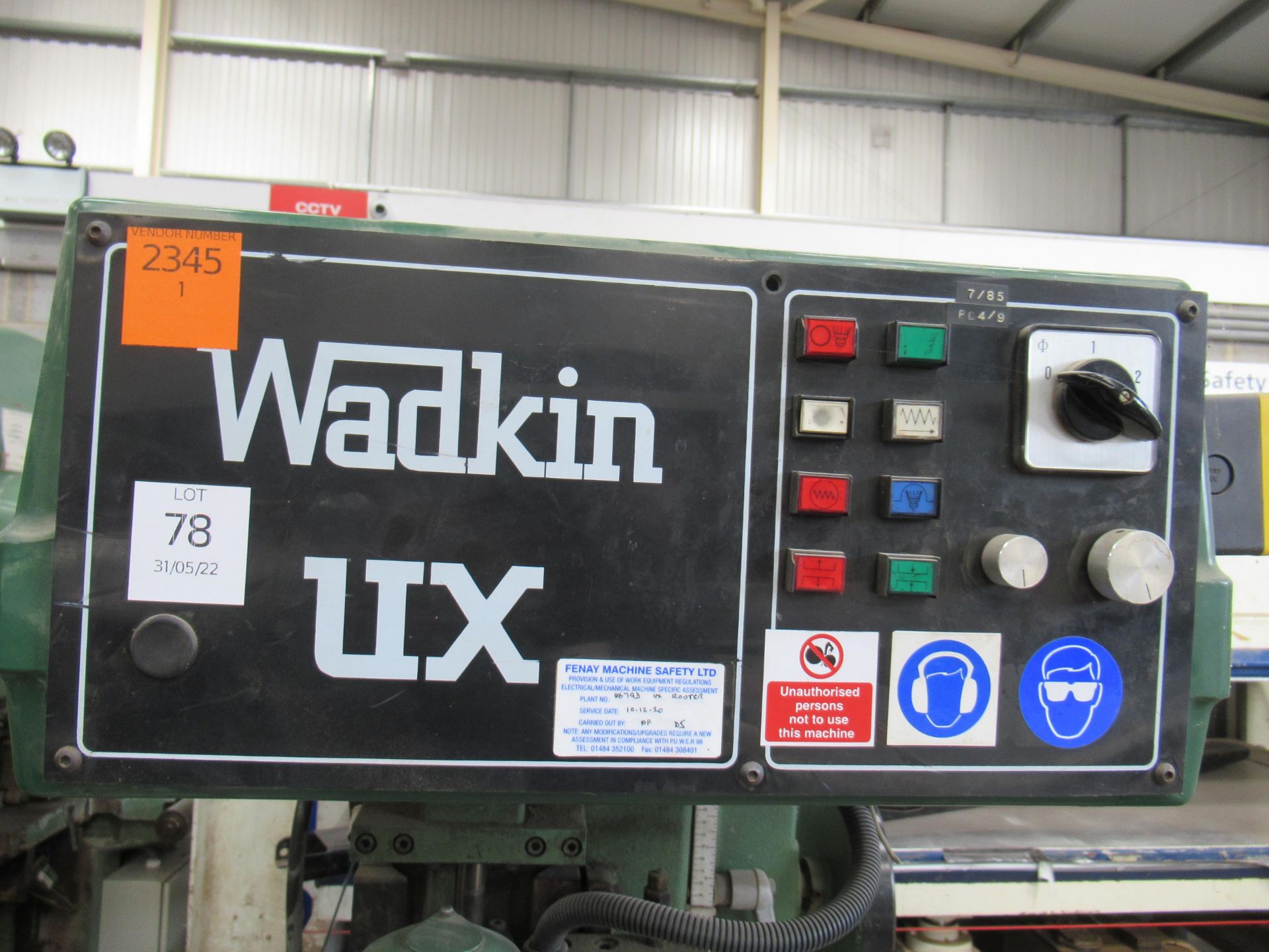 Wadkin Bursgreen UX/FIA/85793 Router. Please note there is a £25 plus VAT Lift Out Fee on this lot - Image 3 of 10