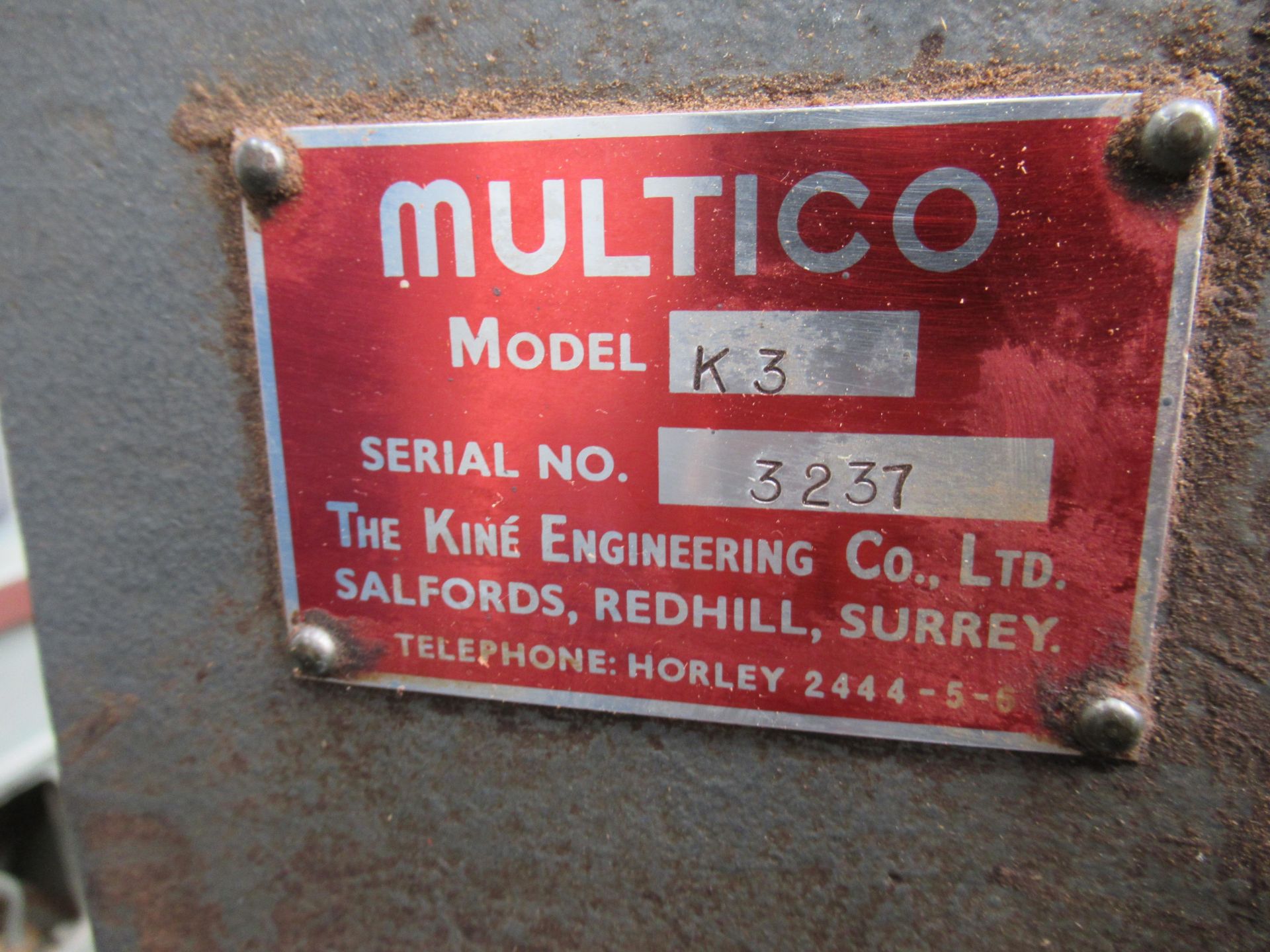 Multico Chisel Morticer Model K3 S/N 3237, 3PH. Please note there is a £5 plus VAT Lift Out Fee on t - Image 2 of 4