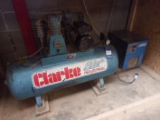 Clarke Air Model SE 16C 150 Compressor, 240V c/w ABAC Dry 45 Air Dryer