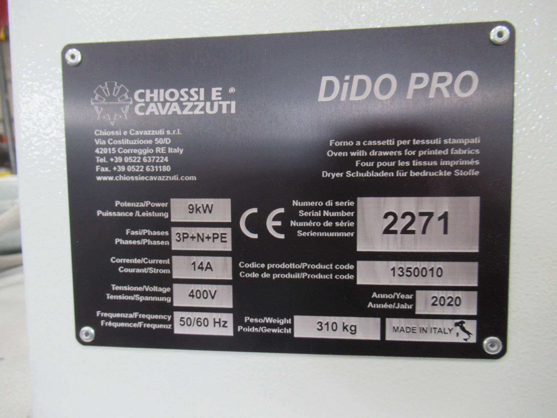 Chiossi Cavazzuti Dido Pro DTG six drawer dryer - Image 5 of 5