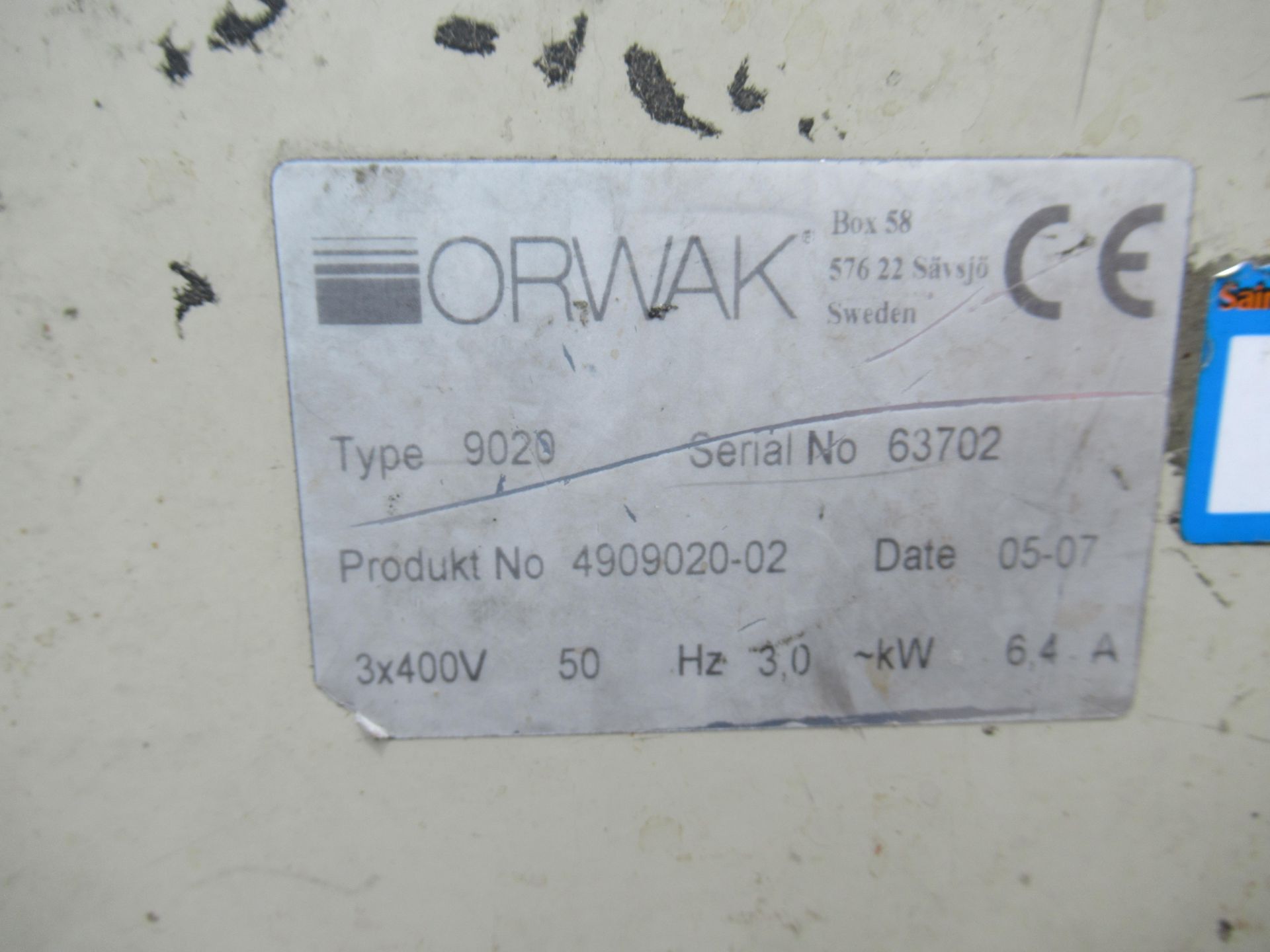Orwak 9020S triple chamber baler S/N 63702 - Image 5 of 7
