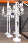 5 x 4-armed Metal Powder Coated Candelabras, approx. 1m