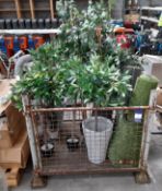 Quantity of various Artificial Foliage Plants, and 3 x Part rolls of AstroTurf (STILLAGE NOT