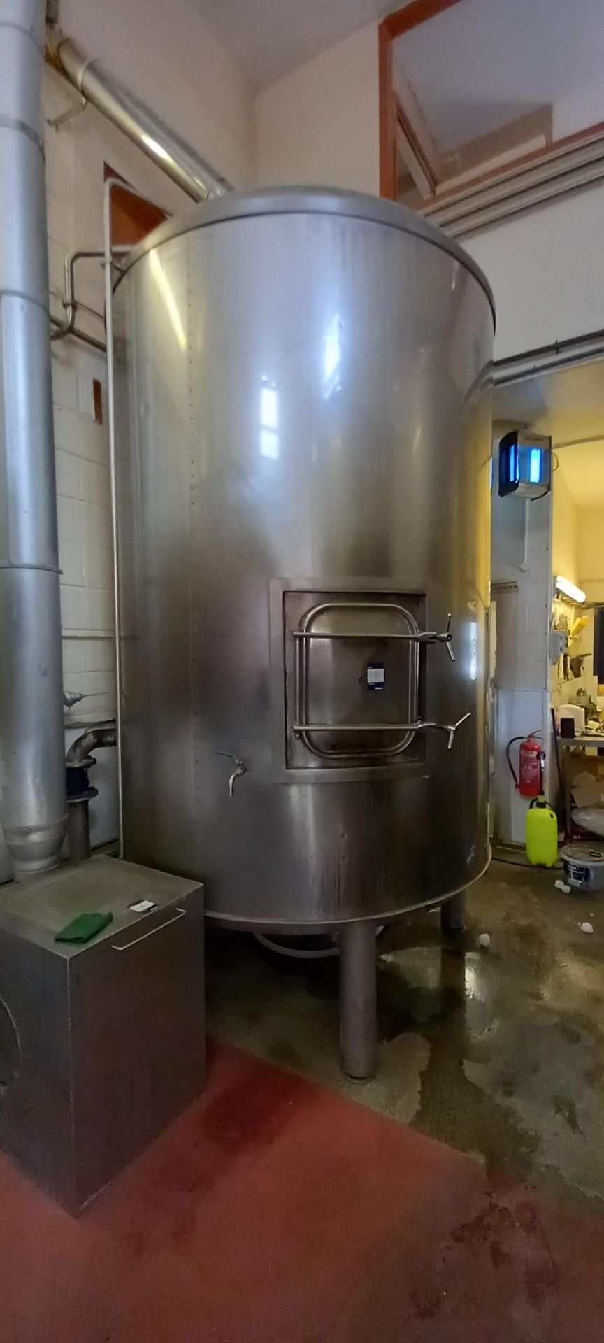 Stainless Steel Mashtun on legs with stainless steel infeed hopper (Height 1.5m), Stainless Steel - Image 3 of 6