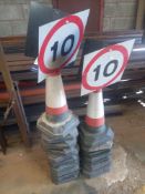Qty of road traffic cones & 10mph speed limit signs