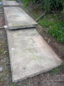 3x Assorted concrete panels- 1m wide x 100mm thick- 1 x 1.6m, 1 x 4.5, 1 x 6m long
