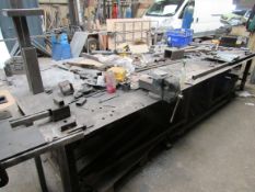 Large Steel Work Bench with Vice