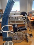 Assortment of patient / mobility equipment, to include Invacare mobile, collapsible electric bed,
