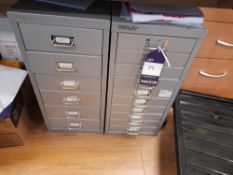 2 x Assorted metal low level multi drawer cabinets (Contents not included)