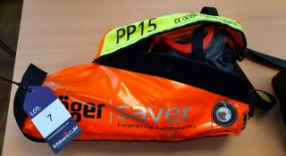 Drager Saver PP15 emergency escape breathing apparatus, including mask and air canister