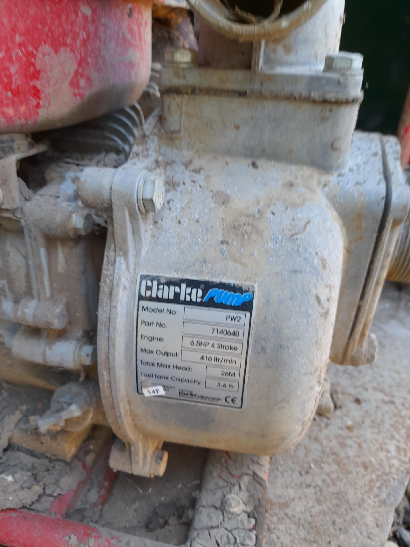 Clarke PW2 Petrol Driven Water Pump Serial Number 7140640 - Image 2 of 5