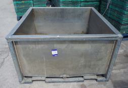 Stainless Steel Fabricated Bulk Bin with Fork Sleeves (1200mm x 1200mm x 650mm)