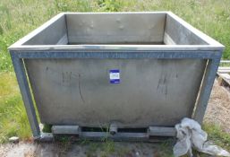 Stainless Steel Fabricated Bulk Bin with Fork Sleeves (1200mm x 1200mm x 650mm)