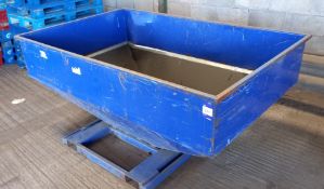 Steel Fabricated Blue Hopper with Fork Sleeves (2140mm x 1345mm x 1000mm)