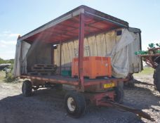 Twin Axle Steerable Drawbar Harvest Trailer, 6m x 2.5m x 2.2m (flat tyre)