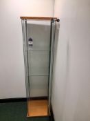 Glazed 4 tier lockable cabinet