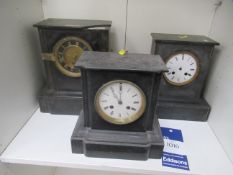 3x slate mantle clocks (a/f)