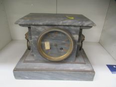 Grey marble effect mantle clock with matching face