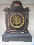 Slate and marble effect mantle clock