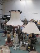 Qty of electric lamps and glass shades
