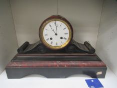 Slate and marble effect mantle clock