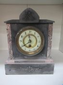 Slate and marble effect mantle clock