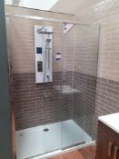 Sliding Shower Door 1400mm, Tray & Roper Rhodes Elate Display Shower