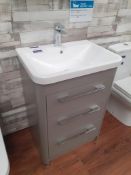 Stone Grey 3 Drawer Basin Unit