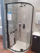 Black Corner Shower Enclosure with Display Shower