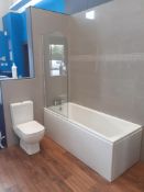 Bath with Screen, Low Level WC & Wall Mount Basin Unit