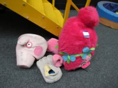 Peppa Pig Fancy Dress Head and Slippers and Fancy Dress Head