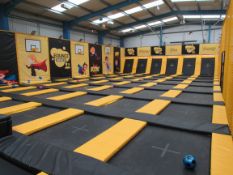 Trampoline park circa 23m x 11m comprising 53 indi