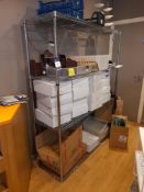 Stainless steel 4 tier rack, 1500mm wide, contents excluded