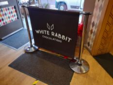 Stainless steel & cloth branded barrier