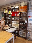 Fitted shop shelving, approx. contents excluded