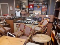 Marble topped shop counter with glass display unit