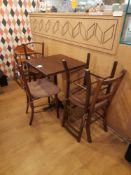 3 x Dark wood tables, with 4 chairs
