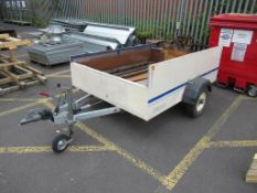 A Single Axel Trailer THIS TRAILOR HAS NO LIGHTS SO WILL NEED A LIGHT BAR TO TOW AWAY