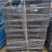 10no. Black Open Deck Plastic Pallets – 1200 x 1000 x 150mm. Please note this lot is located in Hems