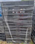 14no. Black Open Deck Plastic Pallets – 1200 x 1000 x 150mm. Please note this lot is located in Hems