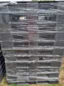 10no. Black Open Deck Plastic Pallets 1200 x 1000 x 150mm. Please note this lot is located in Hemswe