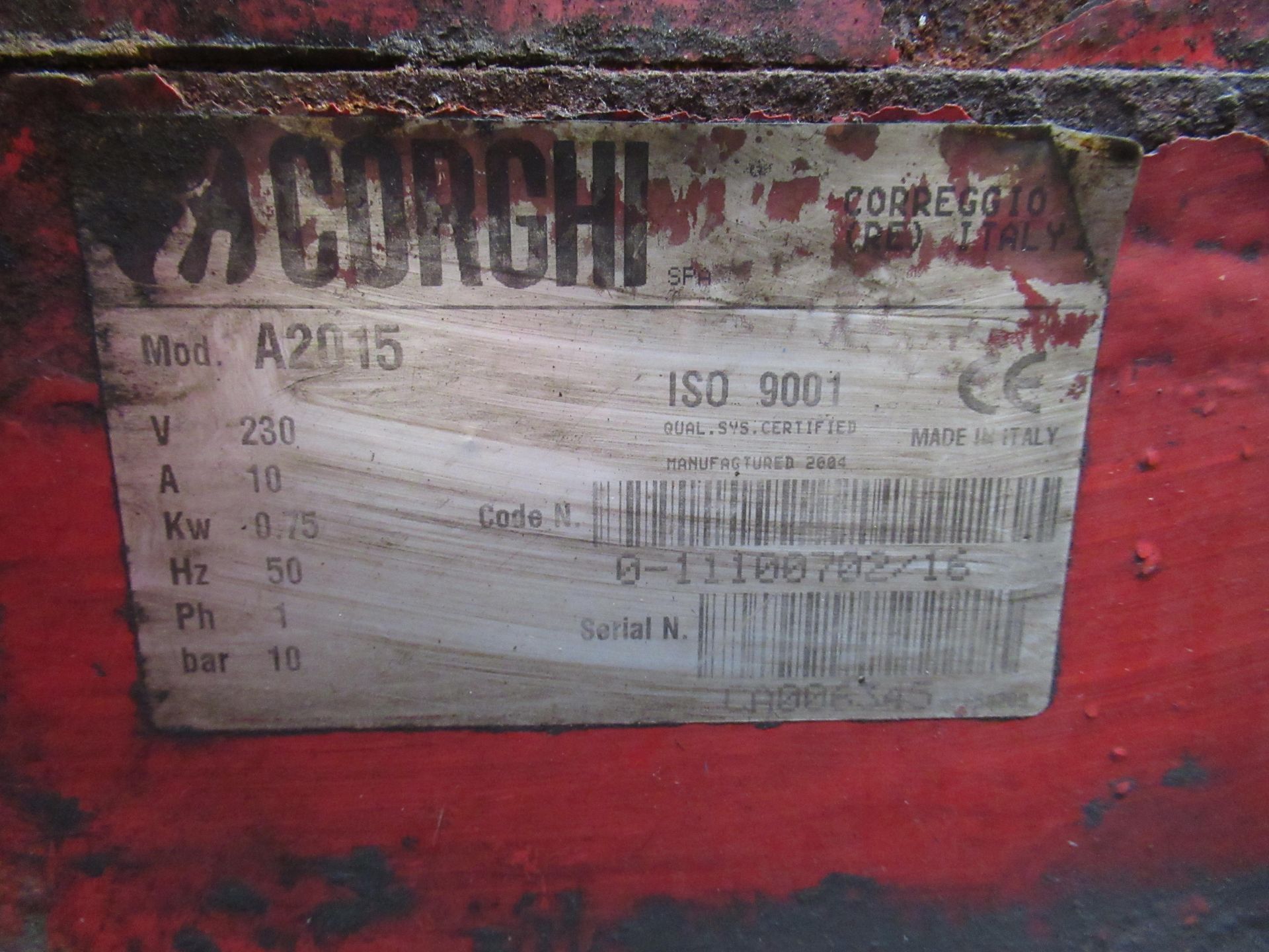 A Corghi A2015 tyre changing machine 240V, Untested - Image 8 of 11