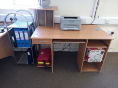 Oak Effect Printer Table with Chrome 3 Tier Storage Unit