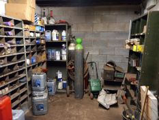 Contents to Store Room, Filters, Oils, Electrical Components, Tool Rooms etc. (Gas bottles not