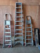 3 x Various Aluminium Stepladders