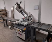 Macc Special 330MS Semi Auto Swivel Head Mitre Bandsaw Serial Number 15294 (2018) with 2 x Roller