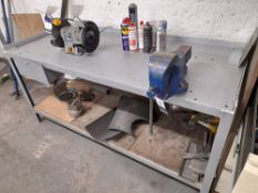 Steel Bench Single Drawer with Vice 1.9m